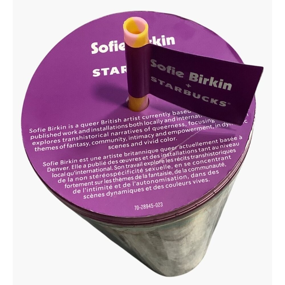 Starbucks Sofie Birkin Tumbler 2024 Colorful Cup Lid & Straw  24 Oz - Picture 5 of 6